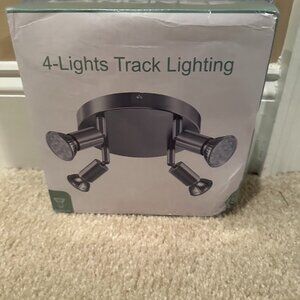 4-lights Track Lighting Matte Nickel Light Fixture-Daylight White 5000K- NEW
